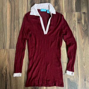 Silk and cashmere burgundy polo size Small